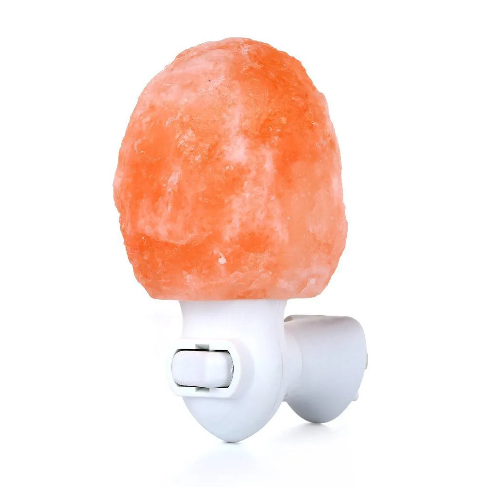 Himalayan Warm white Salt Lamp Natural Crystal Hand Carved Night Light Home Decor  Air Purifying with Plug Release negative ions