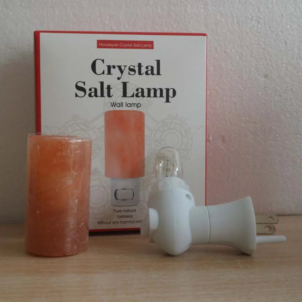 Himalayan Warm white Salt Lamp Natural Crystal Hand Carved Night Light Home Decor  Air Purifying with Plug Release negative ions