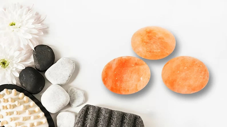 Himalayan Pink Bath Salt Massage Stones, Massage Therapy Stone 3x3 inch Disk