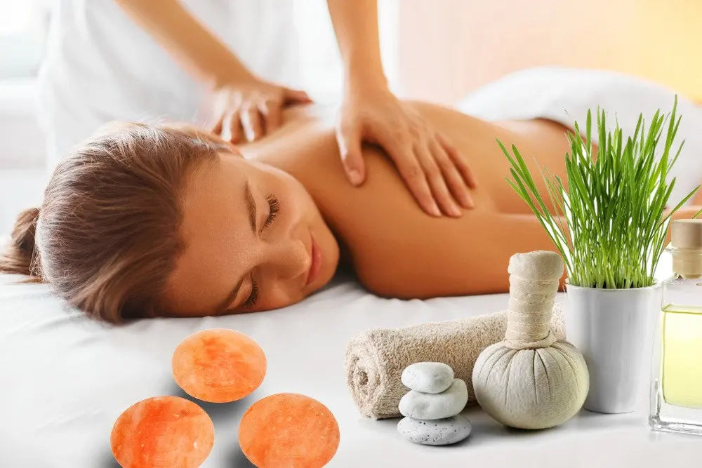 Himalayan Pink Bath Salt Massage Stones, Massage Therapy Stone 3x3 inch Disk