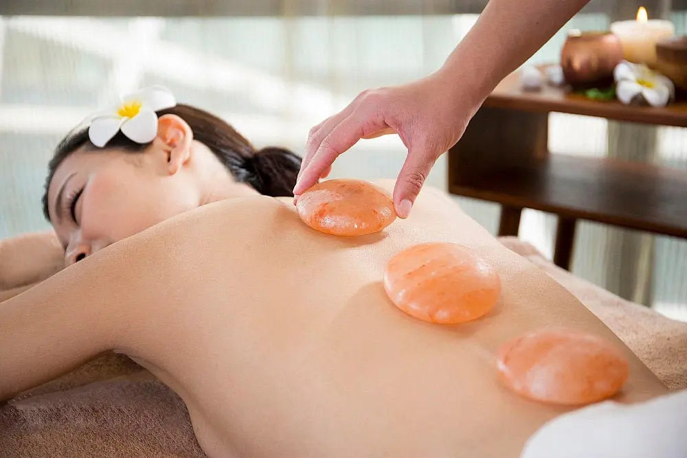 Himalayan Pink Bath Salt Massage Stones, Massage Therapy Stone 3x3 inch Disk