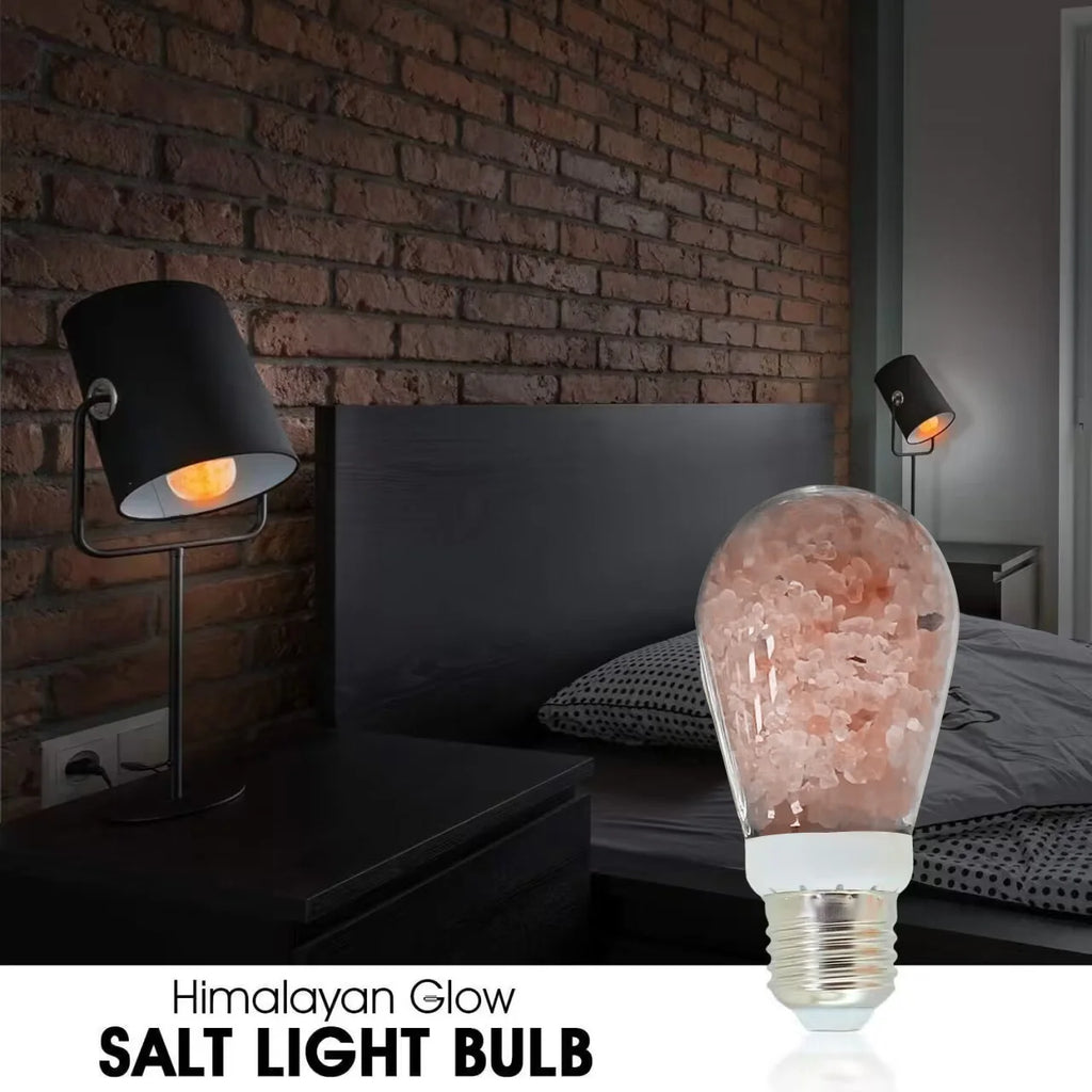 Himalayan Glow Salt Lamp 1pcs LED Light Bulbs 60-Watt Equivalent Warm Amber Glow Lighting Equipment Decorations Household Good