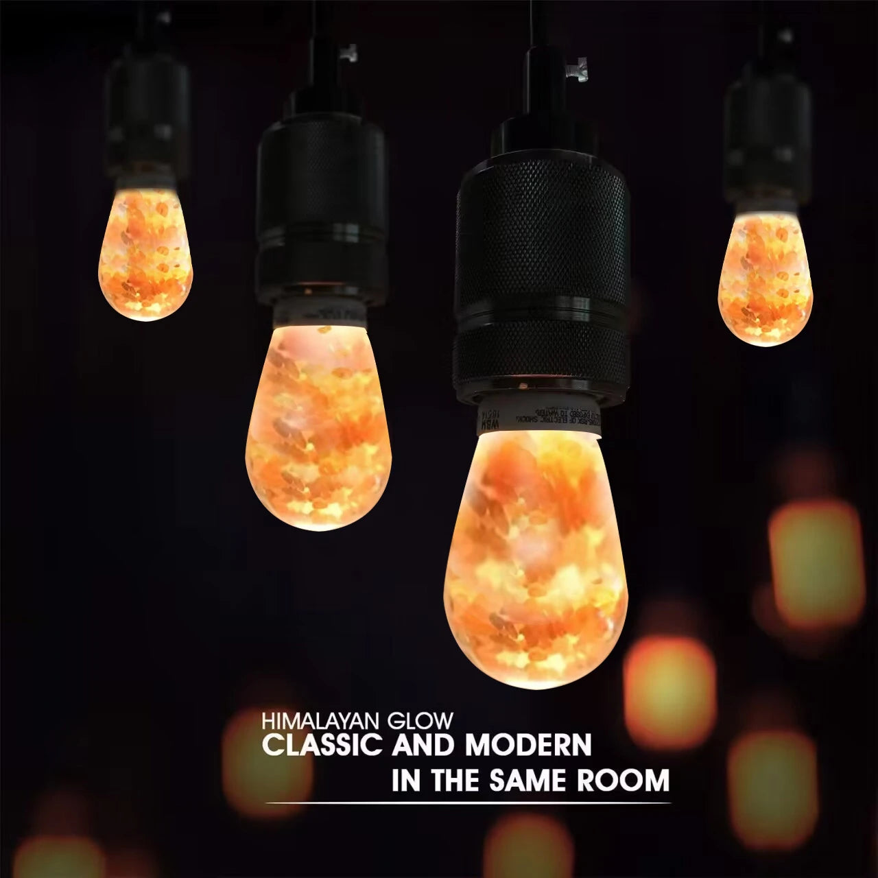 Himalayan Glow Salt Lamp 1pcs LED Light Bulbs 60-Watt Equivalent Warm Amber Glow Lighting Equipment Decorations Household Good